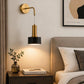 Applique da Parete Moderna E27, Lampada da Muro Design per Camera da Letto e Comodino, Stile Elegante Nero e Oro, Luce Decorativa per Soggiorno e Corridoio, Lampadina Non Inclusa AQ37