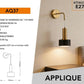 Applique da Parete Moderna E27, Lampada da Muro Design per Camera da Letto e Comodino, Stile Elegante Nero e Oro, Luce Decorativa per Soggiorno e Corridoio, Lampadina Non Inclusa AQ37
