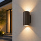 Applique da Esterno IP65 GU10, Lampada da Parete Up & Down 2 Luci, Design Moderno in Alluminio per Giardino, Terrazzo e Facciata, Impermeabile, Lampadina Non Inclusa ES14-C