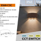 Applique da Esterno LED IP65 16W, Lampada da Parete Moderna con Effetto Luce Multipla, CCT Regolabile 3000K/4000K/6500K, 1300LM, Design in Alluminio per Giardino e Facciata ES68-C3C