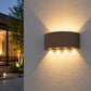 Applique da Esterno LED IP65 16W, Lampada da Parete Moderna con Effetto Luce Multipla, CCT Regolabile 3000K/4000K/6500K, 1300LM, Design in Alluminio per Giardino e Facciata ES68-C3C