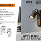 Applique da Esterno Orientabile, Lampada da Parete Moderna per Giardino e Terrazzo, Faretto Regolabile in Alluminio e Vetro, Luce Direzionabile per Facciata, Lampadina Non Inclusa 539WA-B172-C