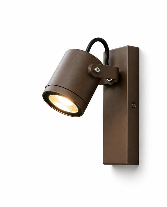 Applique da Esterno Orientabile, Lampada da Parete Moderna per Giardino e Terrazzo, Faretto Regolabile in Alluminio e Vetro, Luce Direzionabile per Facciata, Lampadina Non Inclusa 539WA-B172-C