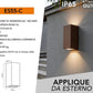 Applique da Esterno GU10 IP65 Up Down, Lampada da Parete Moderna Doppia Emissione per Giardino Terrazzo Facciata, Impermeabile in Alluminio, Luce su e giù, Lampadina Non Inclusa ES55-C
