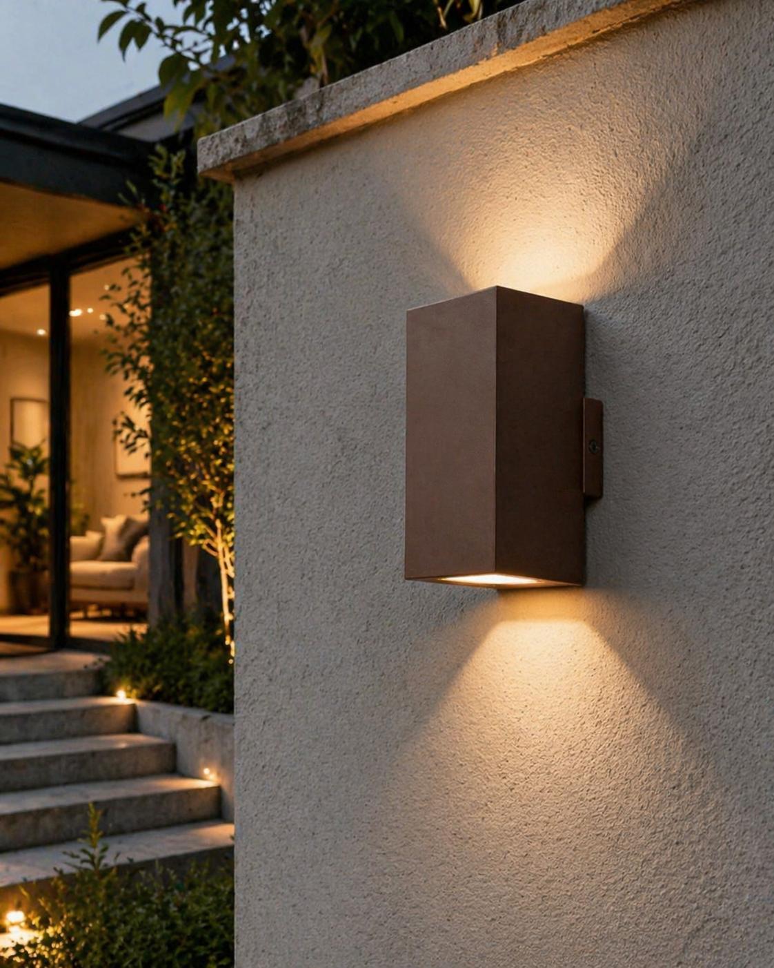 Applique da Esterno GU10 IP65 Up Down, Lampada da Parete Moderna Doppia Emissione per Giardino Terrazzo Facciata, Impermeabile in Alluminio, Luce su e giù, Lampadina Non Inclusa ES55-C