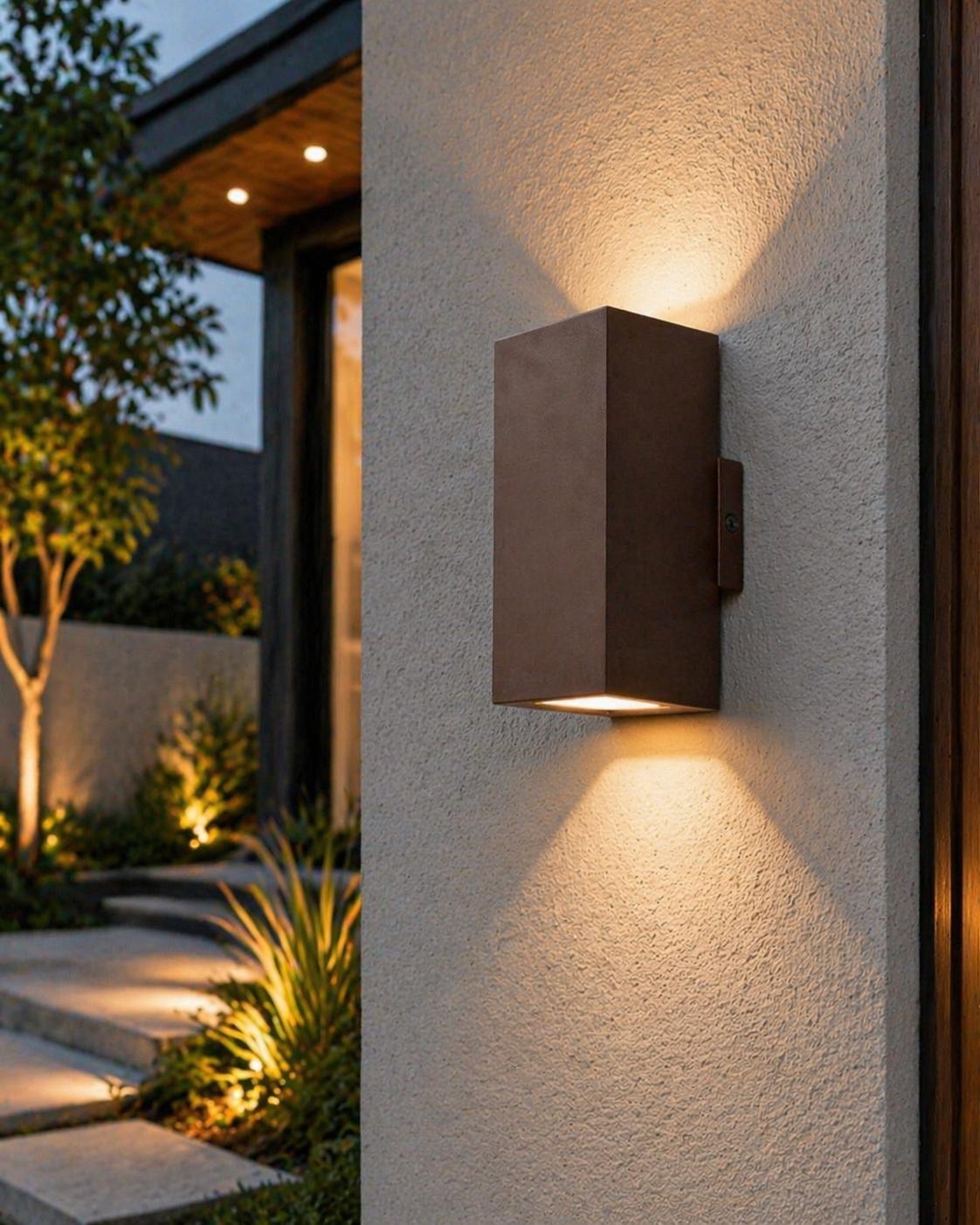Applique da Esterno GU10 IP65 Up Down, Lampada da Parete Moderna Doppia Emissione per Giardino Terrazzo Facciata, Impermeabile in Alluminio, Luce su e giù, Lampadina Non Inclusa ES55-C