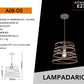 Lampadario a Sospensione E27 Moderno, Lampada a Soffitto Design Industriale in Metallo per Cucina Isola Tavolo da Pranzo, Stile Minimal con Paralume a Spirale, No Lampadina A08