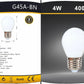 5PEZZI Lampadina LED E27 G45 4W, Mini Globo Opaco, 300LM, Luce Calda 2700K / Naturale 4000K / Fredda 6500K, Non Dimmerabile, 220V, per Lampadari e Abat Jour, G45A Series