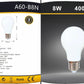 5PZ Lampadina LED E27 A60 8W, 600LM, Luce Calda 2700K / Naturale 4000K / Fredda 6500K, Lampadina Opaca a Basso Consumo, Non Dimmerabile, per Casa e Ufficio, Serie A60-B8