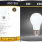 5PZ Lampadina LED E27 A60 8W, 600LM, Luce Calda 2700K / Naturale 4000K / Fredda 6500K, Lampadina Opaca a Basso Consumo, Non Dimmerabile, per Casa e Ufficio, Serie A60-B8