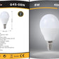 6 Pezzi Lampadine LED E14 G45 8W, 700LM, Luce Calda 3000K / Naturale 4000K / Fredda 6500K, Mini Globo Opaco, Basso Consumo, per Lampadari e Abat Jour, Serie G45-08
