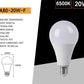 Lampadine LED E27 A80 20W 6 Pezzi, 2050LM, Luce Calda 3000K / Naturale 4000K / Fredda 6500K, Grande Formato A80, Accensione Istantanea, Non Dimmerabile, Serie A80-20W