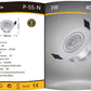 Faretti LED da Incasso 3W, Kit da 5 Pezzi, COB LED 270 lm, Foro Ø68 mm, Luce 3000K/4000K/6500K, Fascio 30°, AC 85-265V, Corpo in Alluminio, Faretto da Soffitto per Cartongesso,P-55
