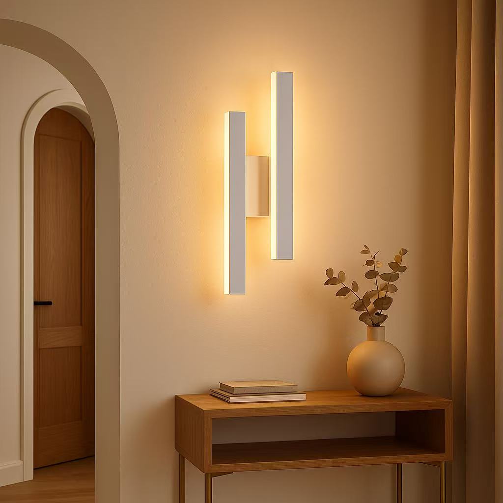 TEKHOME Applique da Parete LED 10W CCT 3000K-6500K Bianca, Lampada da Muro Moderna Interno, Design Minimalista Regolabile E87-B3C