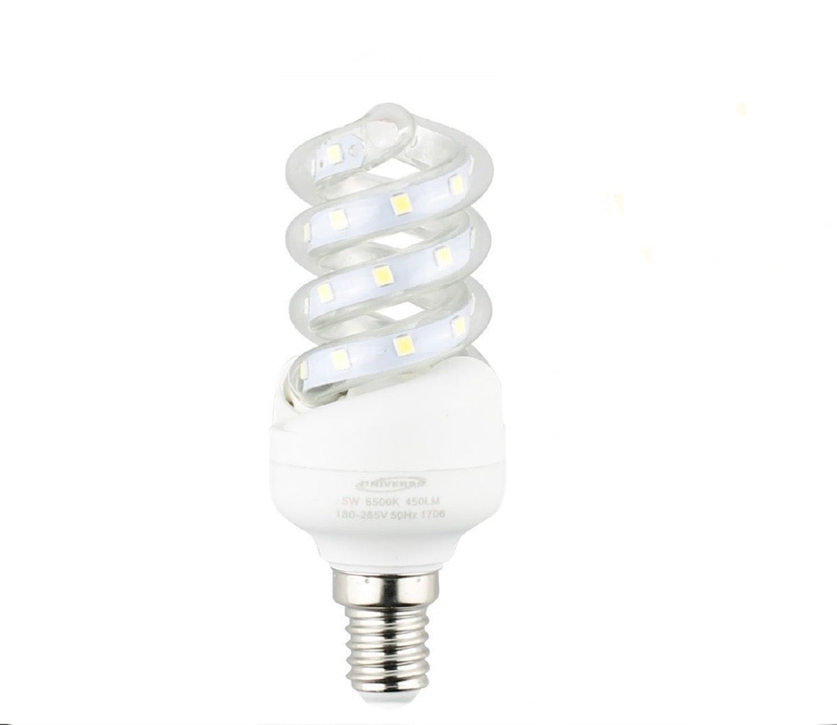 Lampadine LED E14 5W, Confezione da 6 Pezzi, 450LM, 6500K Luce Fredda, Lampadina LED Spirale, Basso Consumo Energetico, CRI>80, Non Dimmerabile, Attacco E14, Modello S-01TF