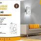 TEKHONE Applique da Parete in Gesso Bianco Design Moderno – Doppia Emissione di Luce, Verniciabile, Attacco G9 – GS-E40