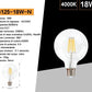 Lampadine LED E27 G125 18W, Confezione da 5 Pezzi, Globo XL Ø125mm, 2380LM, Luce 3000K/4000K/6500K, Vetro Trasparente, Fascio Luminoso 360°, Basso Consumo Energetico, G125-18W