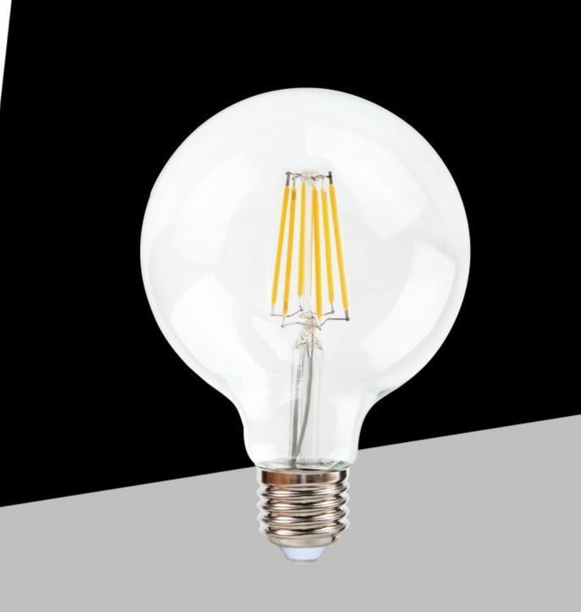 Lampadine LED E27 G95 15W, Confezione da 5 Pezzi, 1870LM, Luce 3000K/4000K/6500K, Globo Grande in Vetro Trasparente Ø95mm, Illuminazione a 360°, Basso Consumo Energetico, Modello G95-15W