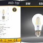 Lampadine LED E27 A60 8W, Confezione da 5 Pezzi, 880LM, 2700K/4000K/6500K, Lampadine in Vetro Trasparente, Luce a 360°, Basso Consumo Energetico, Non Dimmerabili, Modello A60-T8