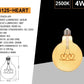 Lampadine LED Decorative E27 G125 Heart, Confezione da 5 Pezzi, 4W 2500K, 320LM, Globo XL Ø125mm, Vetro Ambrato, Design con Filamento a Cuore, Luce Extra Calda, 360°,G125-HEART