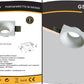 Portafaretto in Gesso da Incasso Quadrato per Cartongesso, Attacco GU10, Verniciabile, Bianco, Foro 105×105 mm GS-14