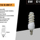 Lampadine LED E14 8W, Confezione da 10 Pezzi, 720LM, 3000K/4000K/6500K, Lampadina LED a Spirale, Luce Calda/Naturale/Fredda, CRI>80, Illuminazione 360°, Risparmio Energetico, Modello E14-S-8W