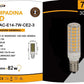 Lampadine LED E14 7W 820LM 3000K, 10 Pezzi, Luce Calda, Formato Compatto 19x73mm, 220-240V, SPARAC-E14-7W-CE2-3
