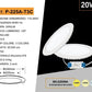 Faretto LED da Incasso Rotondo 20W 2000LM, 3 Colori Selezionabili 3000K 4000K 6500K, Pannello LED Ultrasottile Ø240mm, Foro Ø225mm, Fascio 120°, CRI≥80, 1 Pezzo, P-225A-T3C