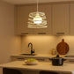 Lampadario a Sospensione E27 Moderno, Lampada a Soffitto Design Industriale in Metallo per Cucina Isola Tavolo da Pranzo, Stile Minimal con Paralume a Spirale, No Lampadina A08