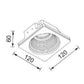 Portafaretto da Incasso in Gesso Quadrato 120×120 mm – Attacco GU10, Verniciabile, Per Cartongesso, Faretto da Soffitto Moderno Bianco GS-18