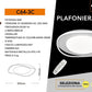Plafoniera LED 48W Moderna Ø50 cm con Telecomando, 3 Colori CCT 3000K/4000K/6500K, 2880LM, Lampada da Soffitto per Soggiorno Camera Cucina, Design Elegante Bianco C64