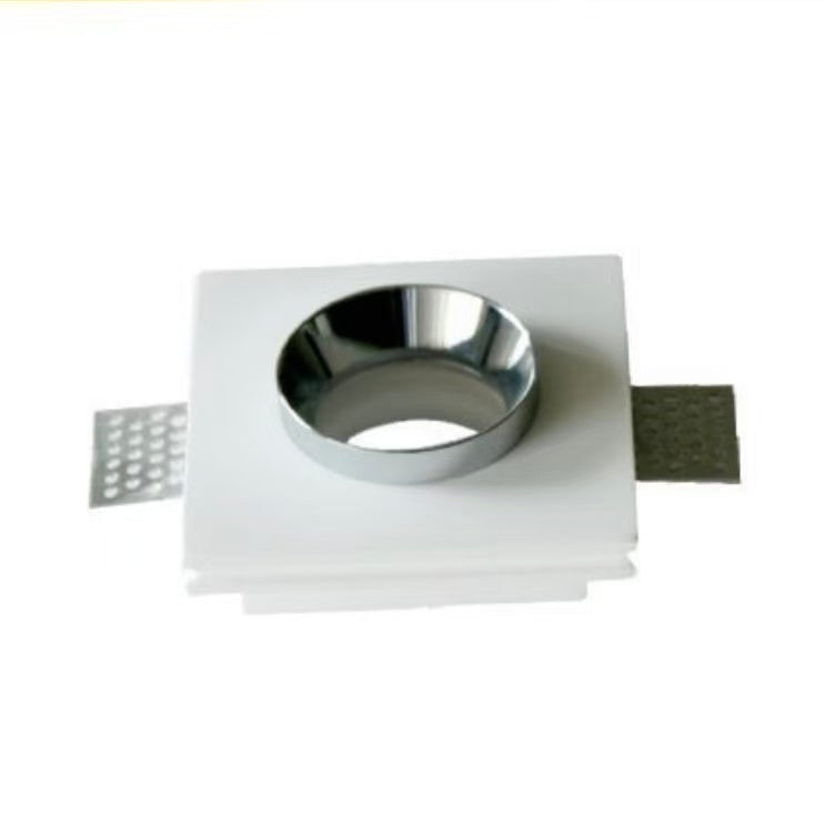 3 Pezzi Portafaretto da Incasso in Gesso Quadrato GU10 – Verniciabile, per Cartongesso, Supporto Faretto da Soffitto 100x100mm GS-10