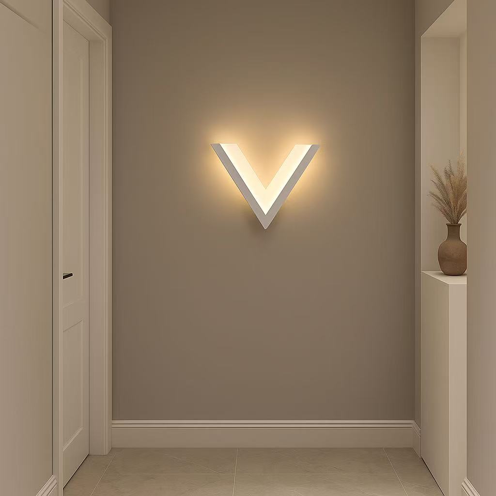 TEKHOME Applique da muro LED 9W design moderno a forma di V, luce regolabile 3000K-6500K, lampada da parete decorativa per soggiorno, corridoio e camera da letto AQ14-B3C
