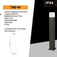 Lampione da Giardino 74cm IP44 per Esterno, Attacco E27, Palo Luce da Esterno in Alluminio, Lampada da Cortile/Viale/Terrazza – Nero/Bianco (Senza Lampadina) 740