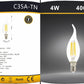 Lampadine LED E14 4W, Confezione da 5 Pezzi, 440LM, 3000K/4000K/6500K, Lampadine Decorative a Candela Curva in Vetro Trasparente, Luce 360°, Basso Consumo, Non Dimmerabili, Modello C35A-T