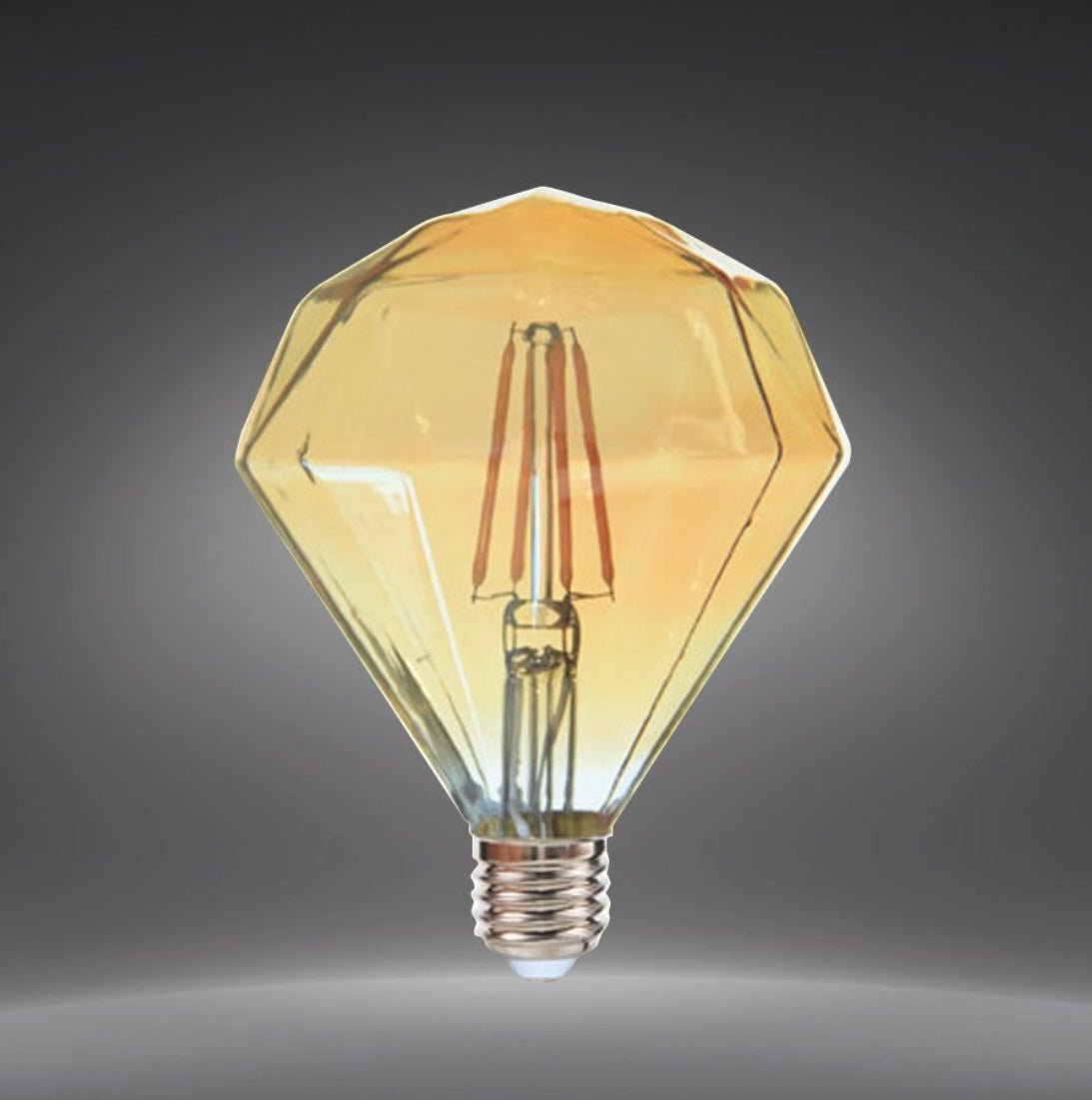 Lampadine LED Decorative E27 Effetto Diamante, Confezione da 5 Pezzi, 4W 2500K, 350LM, Vetro Ambrato, Luce Extra Calda, 360°, Lampadina Design Geometrico, Non Dimmerabile, Modello DM-OC