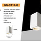 Faretto da Soffitto in Gesso GU10 Quadrato | Plafoniera Cubica Verniciabile | Attacco GU10 Max 35W | Design Moderno Bianco per Interni GS-C110-Q