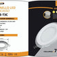 Faretto LED da Incasso Rotondo 9W 780LM, 3 Colori Selezionabili 3000K 4000K 6500K, Pannello LED Ø120mm, Foro Ø95mm, Fascio 120°, CRI≥80, 1 Pezzo, P-94E-T3C
