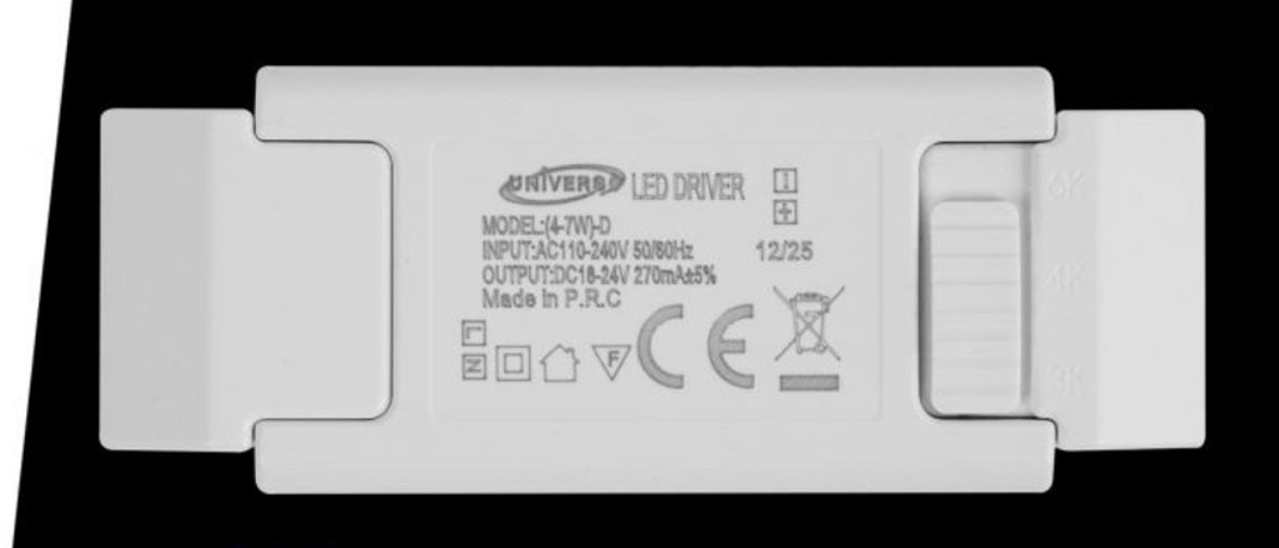 Driver LED 4-7W 250mA, Alimentatore Trasformatore LED AC 110-240V, Uscita DC 18-24V, Ricambio per Faretti e Pannelli LED, 10 Pezzi, 4-7W-3C