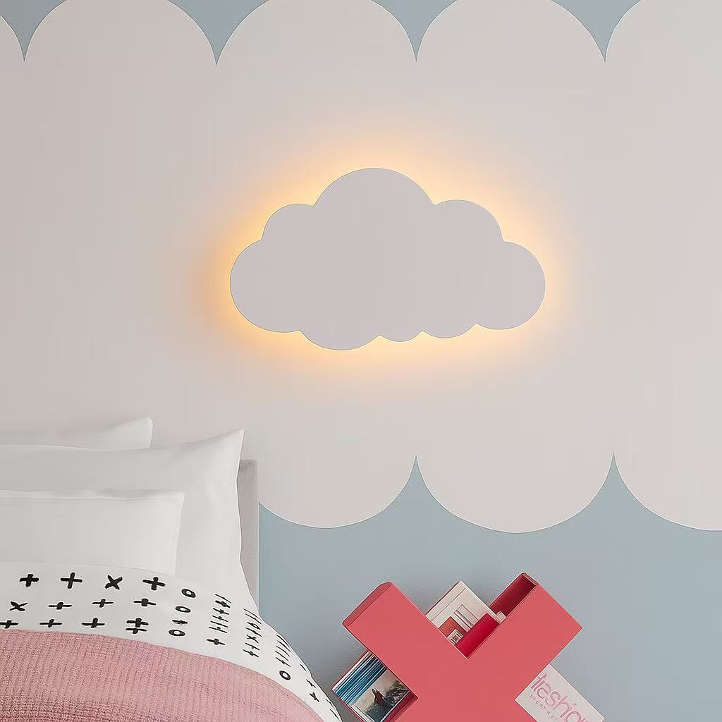 TEKHOME Applique da muro LED 9W design nuvola, luce regolabile 3000K-6500K, lampada da parete per camera da letto bambini soggiorno AQ28-B3C