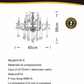 TEKHOME Lampadario Sospeso Design a 6 Luci con Struttura Geometrica e Paralumi in Vetro, Stile Moderno e Minimalista, Attacco E14 40W, per Interni, Diametro 65cm, Argento (Senza Lampadine) A18-A