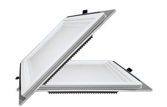 Pannello LED da Incasso Quadrato 24W 2400LM 3000K Luce Calda, Faretto LED da Soffitto 240x240mm, Foro 205x205mm, Pannello da Incasso per Cartongesso, 1 Pezzo, P205E-QC