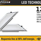Pannello LED da Incasso Quadrato 12W 1200LM 3000K Luce Calda, Faretto LED da Soffitto 160x160mm, Foro 125x125mm, Pannello da Incasso per Cartongesso, 1 Pezzo, P125E-QC