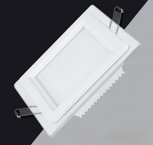 Faretto LED da Incasso Quadrato 6W 500LM, 3 Colori Selezionabili 3000K 4000K 6500K, Pannello LED 100x100mm, Foro 75x75mm, Fascio 120°, CRI≥80, 1 Pezzo, P-75E-Q3C