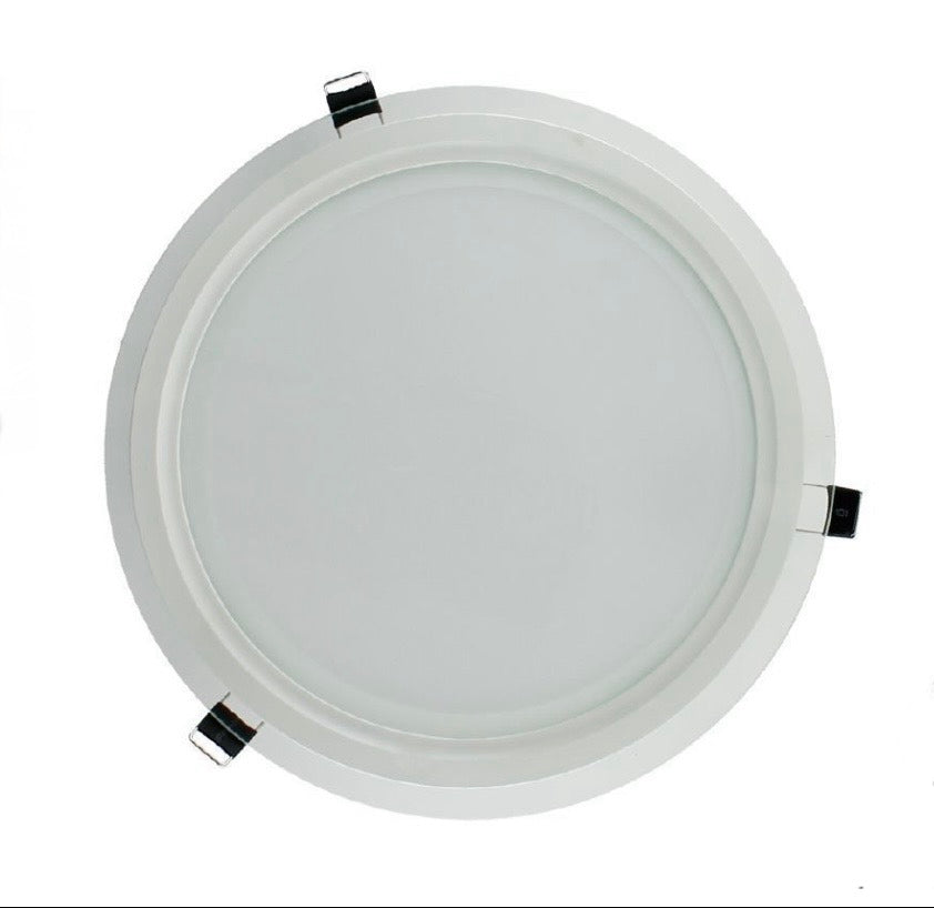 Pannello LED da Incasso Rotondo 24W 2400LM 3000K Luce Calda, Faretto LED da Soffitto Ø240mm, Foro Ø205mm, Fascio 120°, Driver Incluso, 1 Pezzo, P-205E-TC