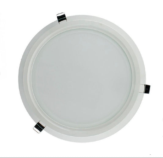 Pannello LED da Incasso Rotondo 24W 2400LM 3000K Luce Calda, Faretto LED da Soffitto Ø240mm, Foro Ø205mm, Fascio 120°, Driver Incluso, 1 Pezzo, P-205E-TC