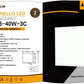 Pannello LED da Incasso 60x60 40W 4800LM, 3 Colori Selezionabili 3000K 4000K 6500K, Plafoniera LED Quadrata 595x595mm, Fascio 120°, CRI>80, Ultrasottile 32mm, 1 Pezzo, P595-40W-3C