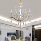 TEKHOME Lampadario Sospeso a 5 Luci con Design Geometrico e Paralumi in Vetro, Struttura Moderna in Oro, Attacco E14 40W, per Soggiorno Sala da Pranzo, 70cm, Oro (Senza Lampadine) A60-5