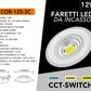 Faretto LED da Incasso Rotondo 12W 1070LM, 3 Temperature Colore Selezionabili 3000K 4000K 6500K, Tecnologia COB, Ø160mm, Foro Ø125mm, Fascio 120°, CRI≥80, IP20, 1 Pezzo, COB-125-3C