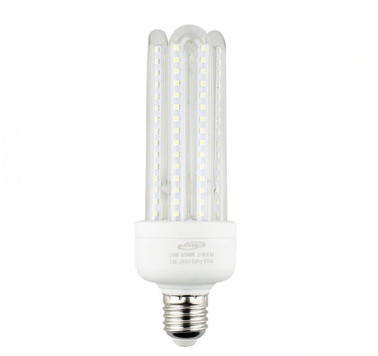 Lampadine LED E27 24W, Confezione da 6 Pezzi, 2160LM, 3000K Luce Calda, Lampadina LED a Mais, Fascio Luminoso 360°, CRI>80, Basso Consumo Energetico, Non Dimmerabile, Modello 4U-04TC